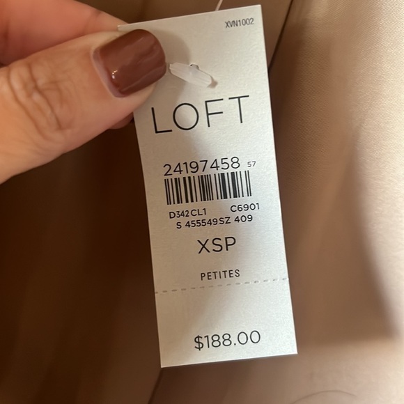 LOFT Women’s Camel Wool Blend Faux Fur Collar Long Pea Coat Size XSP NEW - Picture 4 of 6